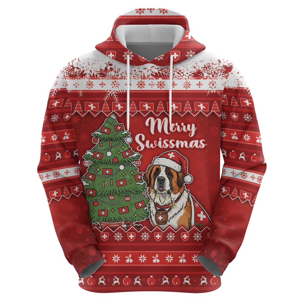 Switzerland Christmas Hoodie Saint Bernard Merry Swissmas - Wonder Print Shop