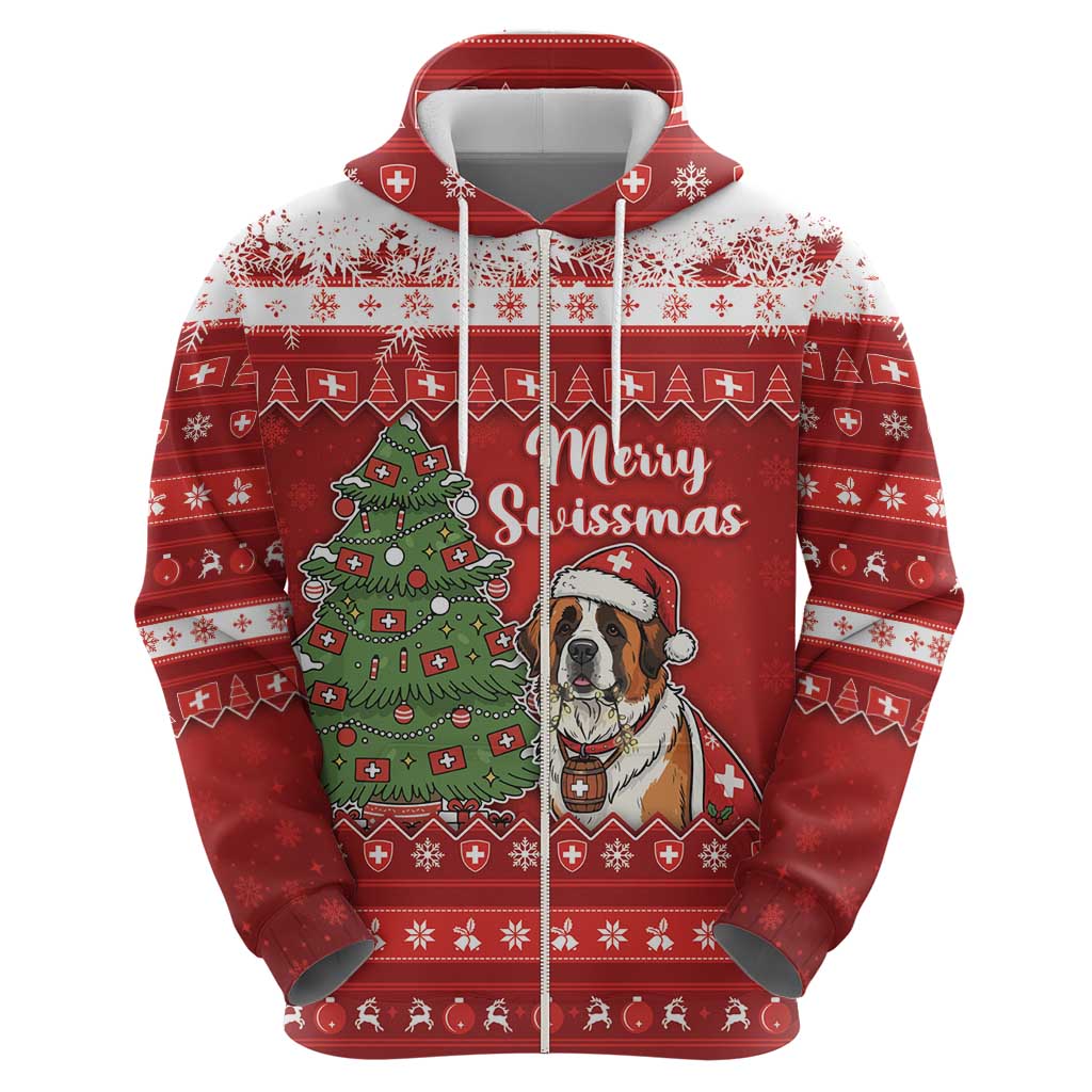 Switzerland Christmas Hoodie Saint Bernard Merry Swissmas - Wonder Print Shop