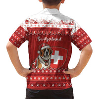 Switzerland Christmas Kid Hawaiian Shirt Saint Bernard Merry Swissmas - Wonder Print Shop