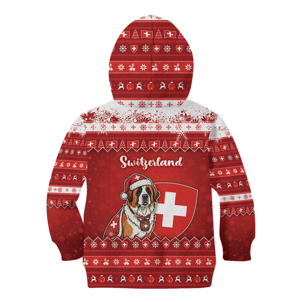 Switzerland Christmas Kid Hoodie Saint Bernard Merry Swissmas - Wonder Print Shop