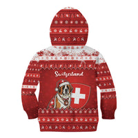 Switzerland Christmas Kid Hoodie Saint Bernard Merry Swissmas - Wonder Print Shop