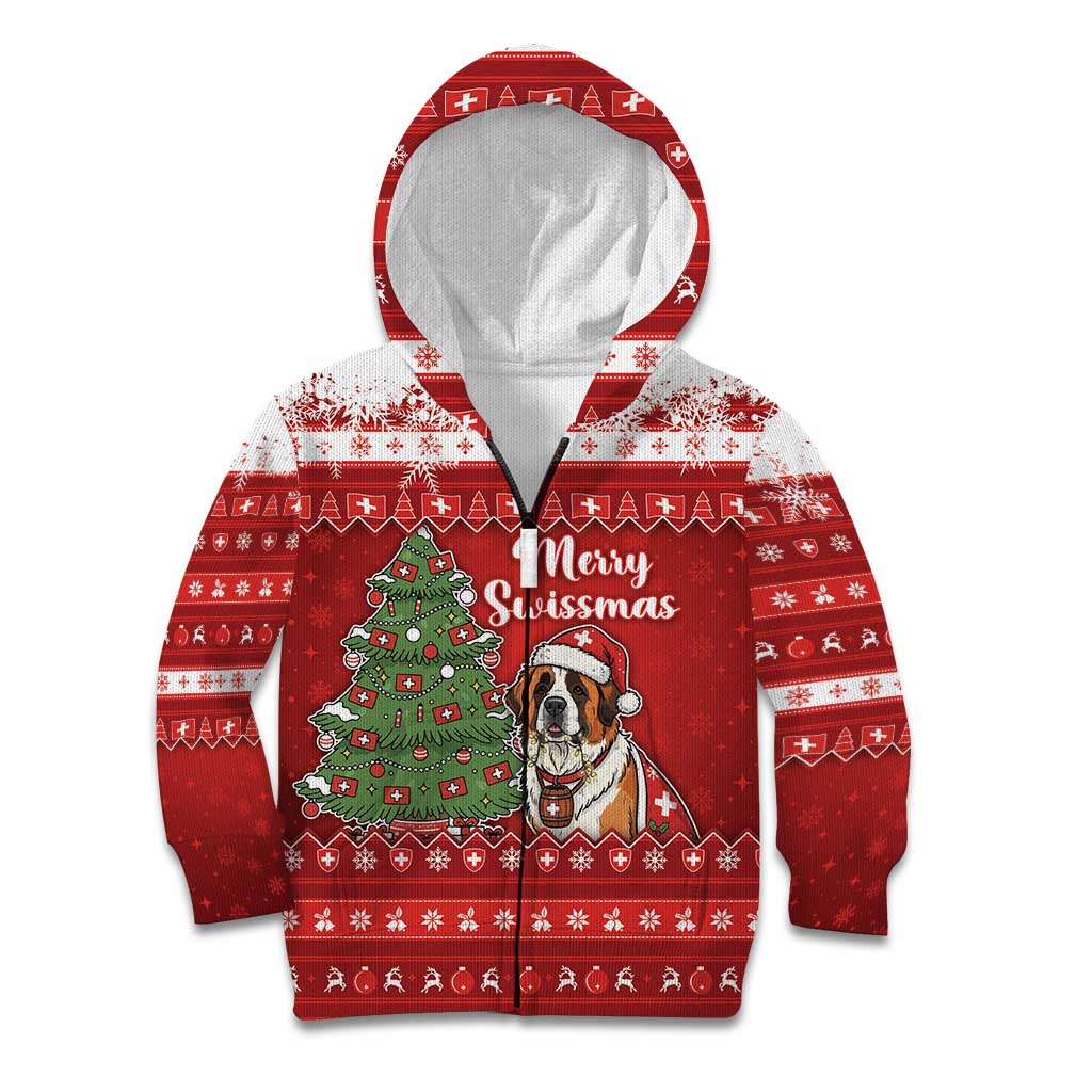 Switzerland Christmas Kid Hoodie Saint Bernard Merry Swissmas - Wonder Print Shop