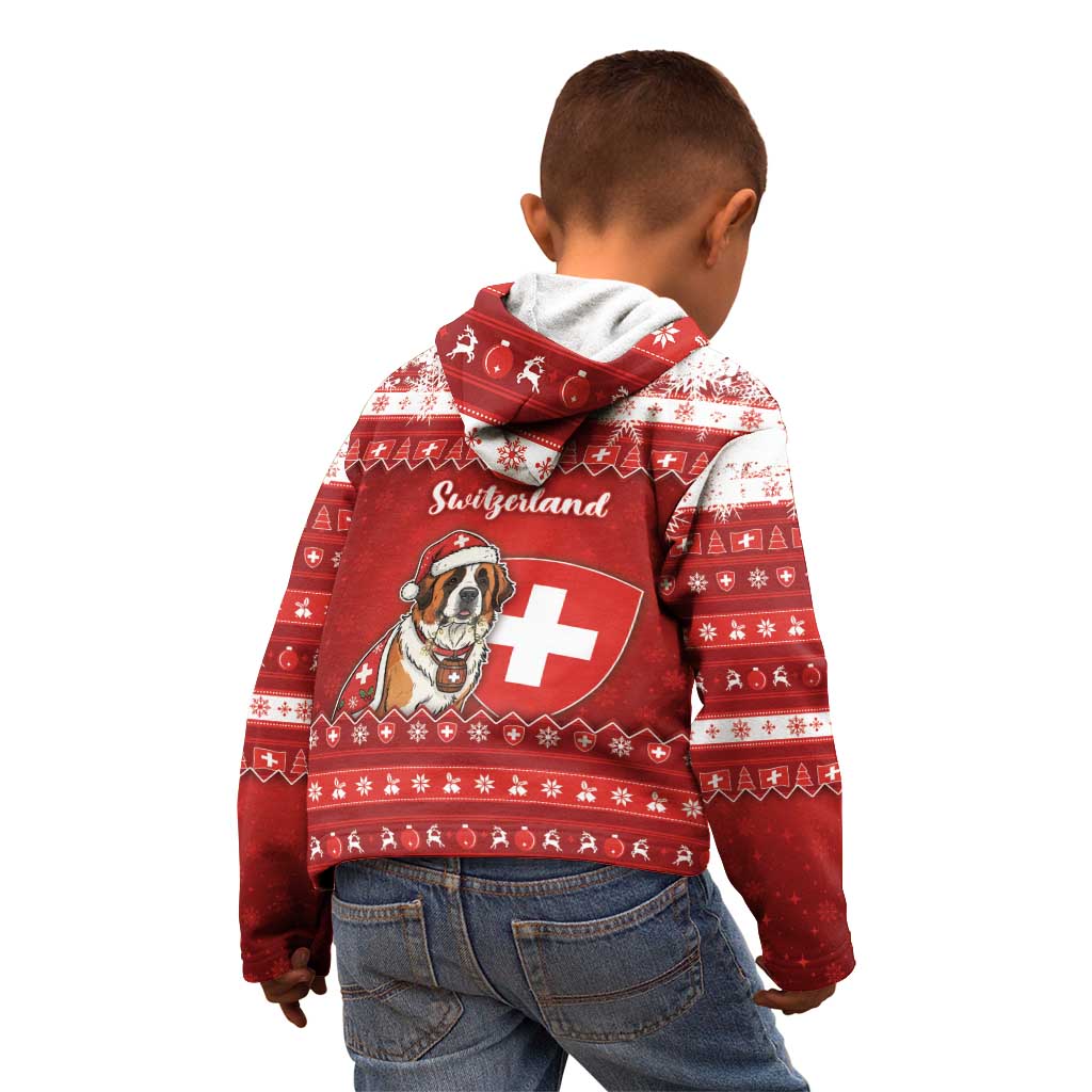 Switzerland Christmas Kid Hoodie Saint Bernard Merry Swissmas - Wonder Print Shop