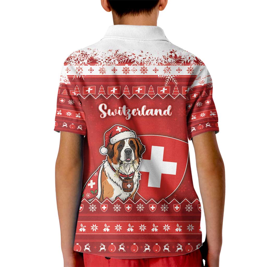 Switzerland Christmas Kid Polo Shirt Saint Bernard Merry Swissmas - Wonder Print Shop