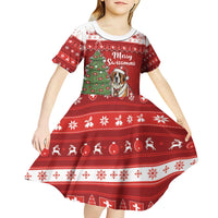 Switzerland Christmas Kid Short Sleeve Dress Saint Bernard Merry Swissmas - Wonder Print Shop