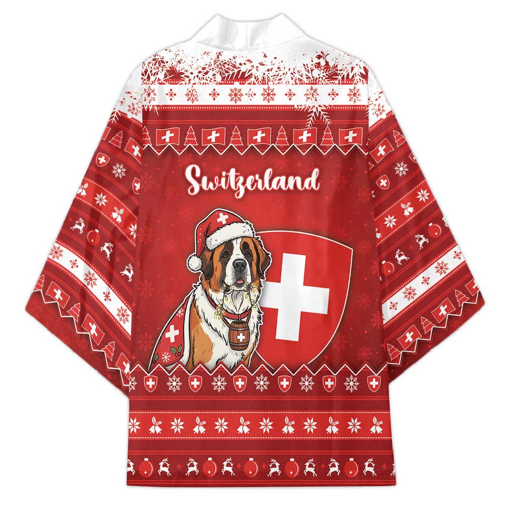 Switzerland Christmas Kimono Saint Bernard Merry Swissmas - Wonder Print Shop