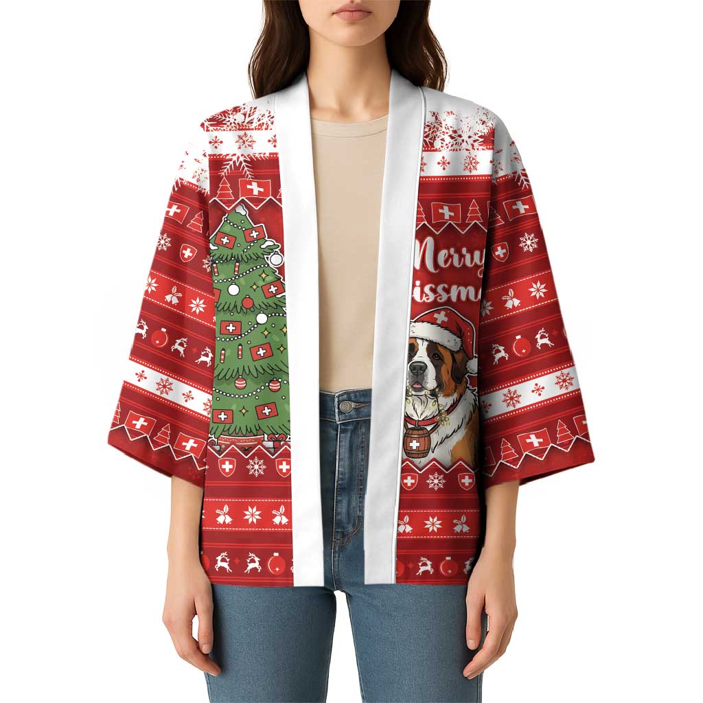 Switzerland Christmas Kimono Saint Bernard Merry Swissmas - Wonder Print Shop