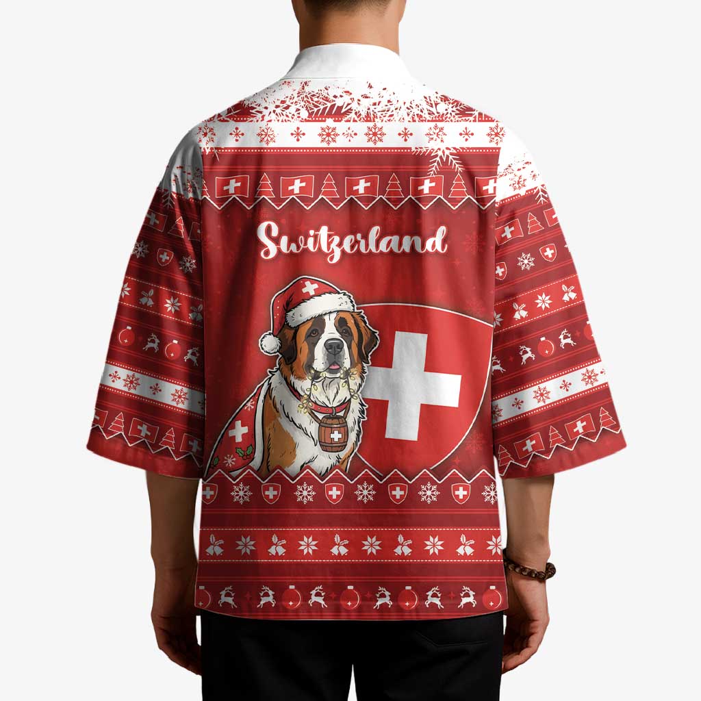 Switzerland Christmas Kimono Saint Bernard Merry Swissmas - Wonder Print Shop