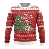 Switzerland Christmas Ugly Christmas Sweater Saint Bernard Merry Swissmas - Wonder Print Shop