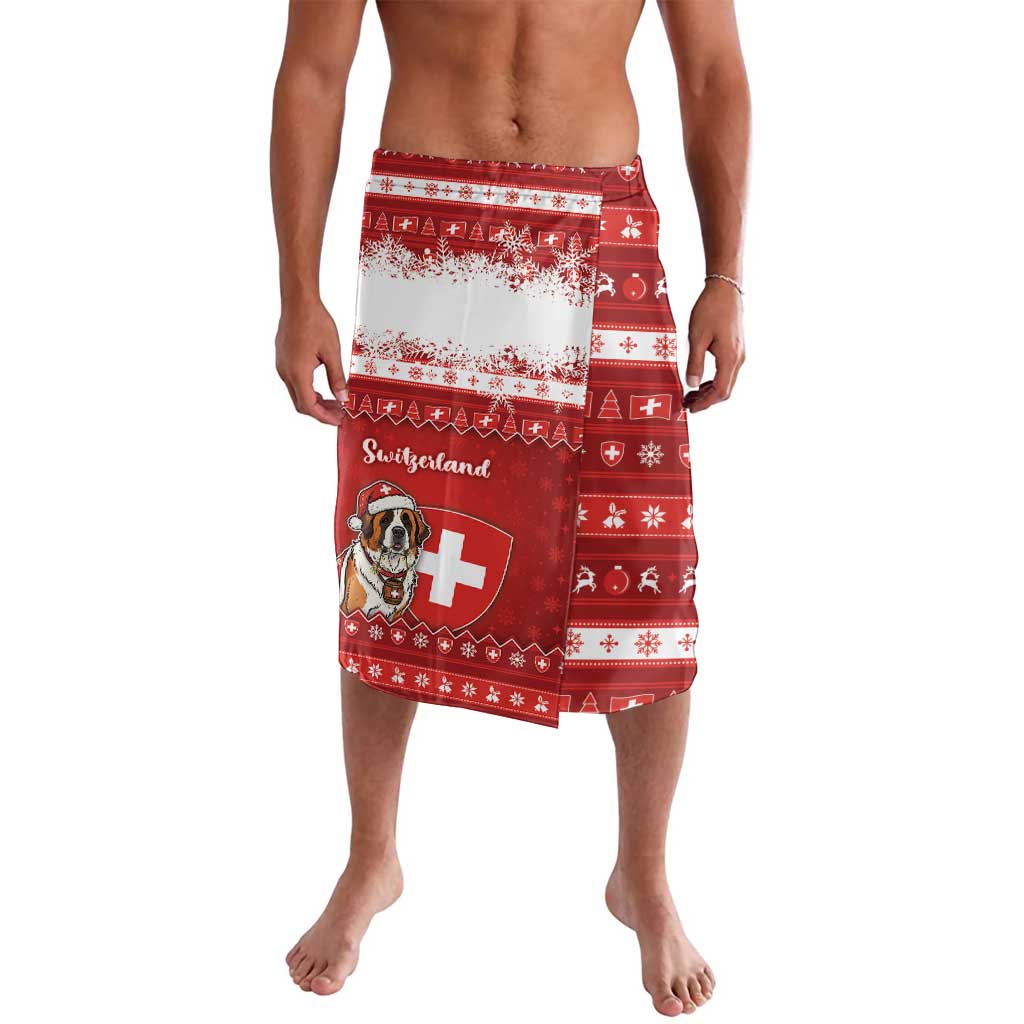 Switzerland Christmas Lavalava Saint Bernard Merry Swissmas - Wonder Print Shop