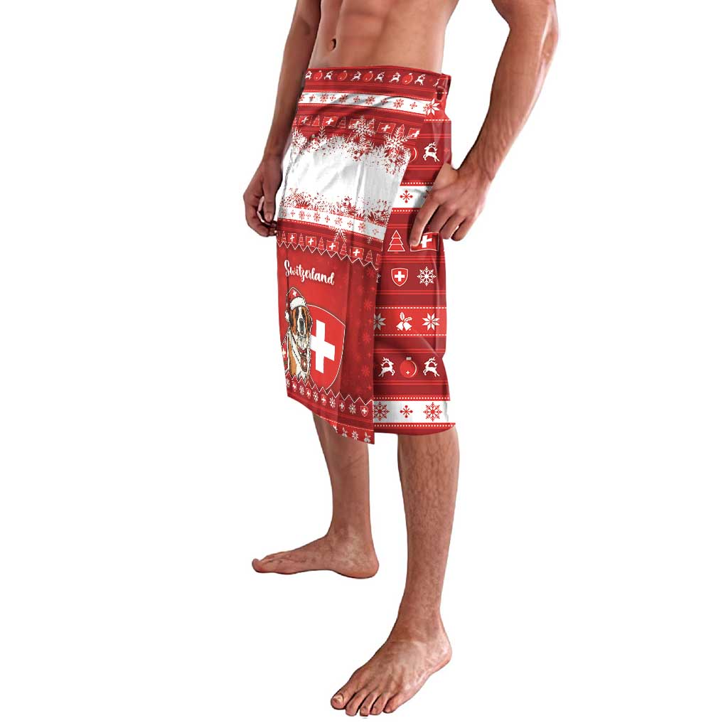 Switzerland Christmas Lavalava Saint Bernard Merry Swissmas - Wonder Print Shop