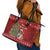 Switzerland Christmas Leather Tote Bag Saint Bernard Merry Swissmas - Wonder Print Shop