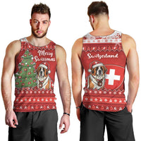 Switzerland Christmas Men Tank Top Saint Bernard Merry Swissmas - Wonder Print Shop