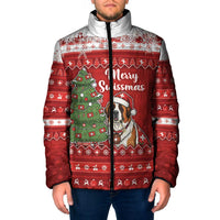 Switzerland Christmas Padded Jacket Saint Bernard Merry Swissmas - Wonder Print Shop