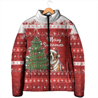 Switzerland Christmas Padded Jacket Saint Bernard Merry Swissmas - Wonder Print Shop