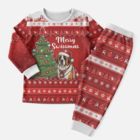 Switzerland Christmas Pajama Set Saint Bernard Merry Swissmas - Wonder Print Shop