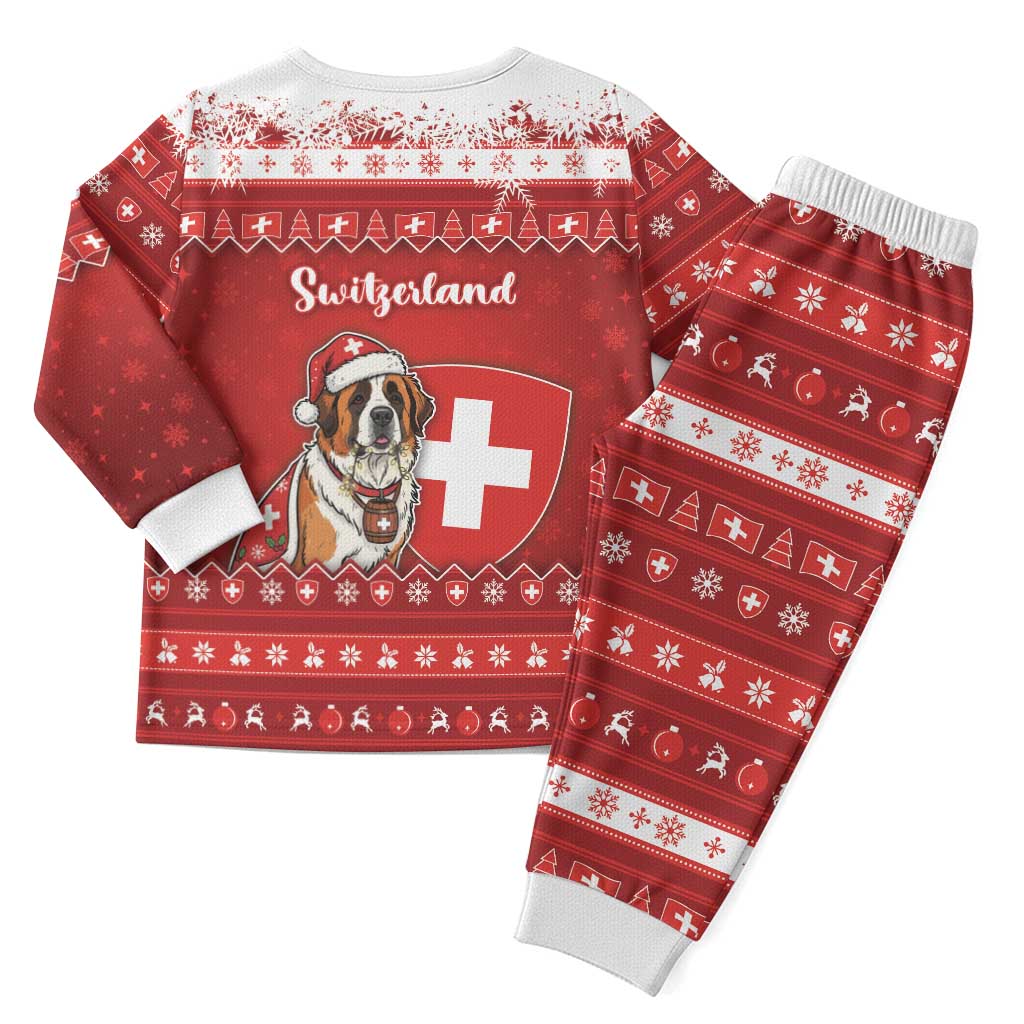 Switzerland Christmas Pajama Set Saint Bernard Merry Swissmas - Wonder Print Shop