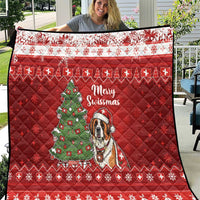 Switzerland Christmas Quilt Saint Bernard Merry Swissmas - Wonder Print Shop