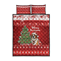 Switzerland Christmas Quilt Bed Set Saint Bernard Merry Swissmas - Wonder Print Shop
