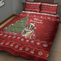 Switzerland Christmas Quilt Bed Set Saint Bernard Merry Swissmas - Wonder Print Shop