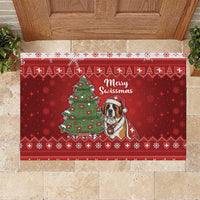 Switzerland Christmas Rubber Doormat Saint Bernard Merry Swissmas - Wonder Print Shop