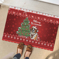 Switzerland Christmas Rubber Doormat Saint Bernard Merry Swissmas - Wonder Print Shop