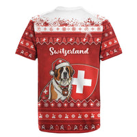 Switzerland Christmas Rugby Jersey Saint Bernard Merry Swissmas - Wonder Print Shop