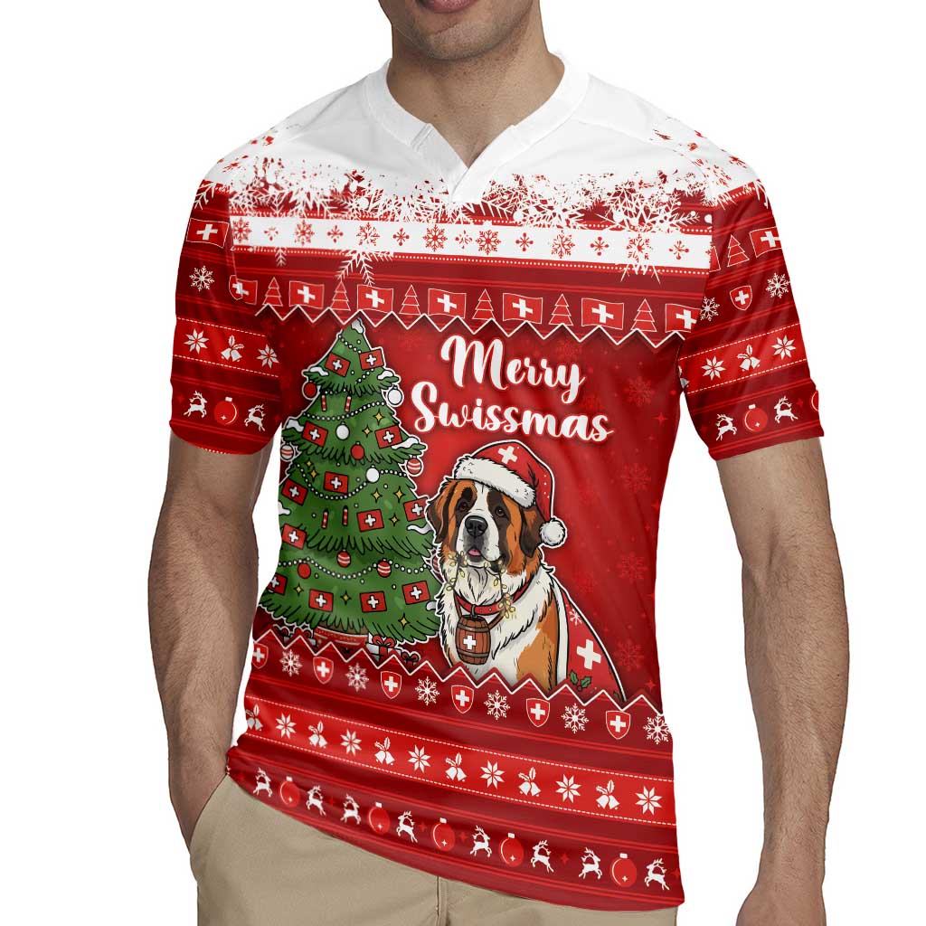 Switzerland Christmas Rugby Jersey Saint Bernard Merry Swissmas - Wonder Print Shop