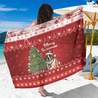 Switzerland Christmas Sarong Saint Bernard Merry Swissmas - Wonder Print Shop
