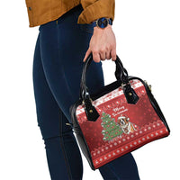 Switzerland Christmas Shoulder Handbag Saint Bernard Merry Swissmas - Wonder Print Shop