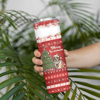 Switzerland Christmas Skinny Tumbler Saint Bernard Merry Swissmas - Wonder Print Shop