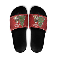 Switzerland Christmas Slide Sandals Saint Bernard Merry Swissmas - Wonder Print Shop