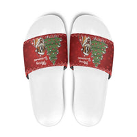 Switzerland Christmas Slide Sandals Saint Bernard Merry Swissmas - Wonder Print Shop