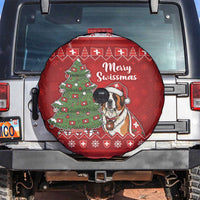 Switzerland Christmas Spare Tire Cover Saint Bernard Merry Swissmas - Wonder Print Shop
