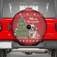 Switzerland Christmas Spare Tire Cover Saint Bernard Merry Swissmas - Wonder Print Shop