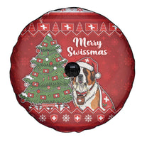 Switzerland Christmas Spare Tire Cover Saint Bernard Merry Swissmas - Wonder Print Shop