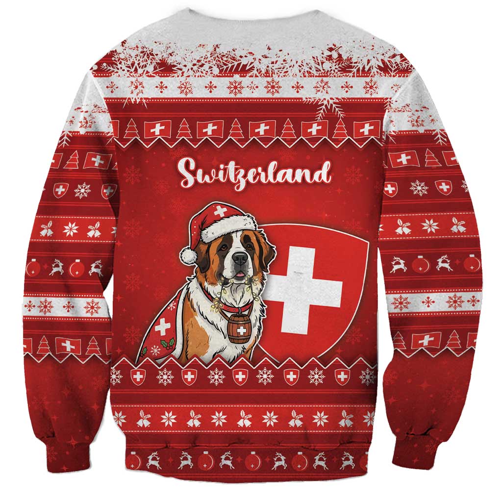 Switzerland Christmas Sweatshirt Saint Bernard Merry Swissmas - Wonder Print Shop