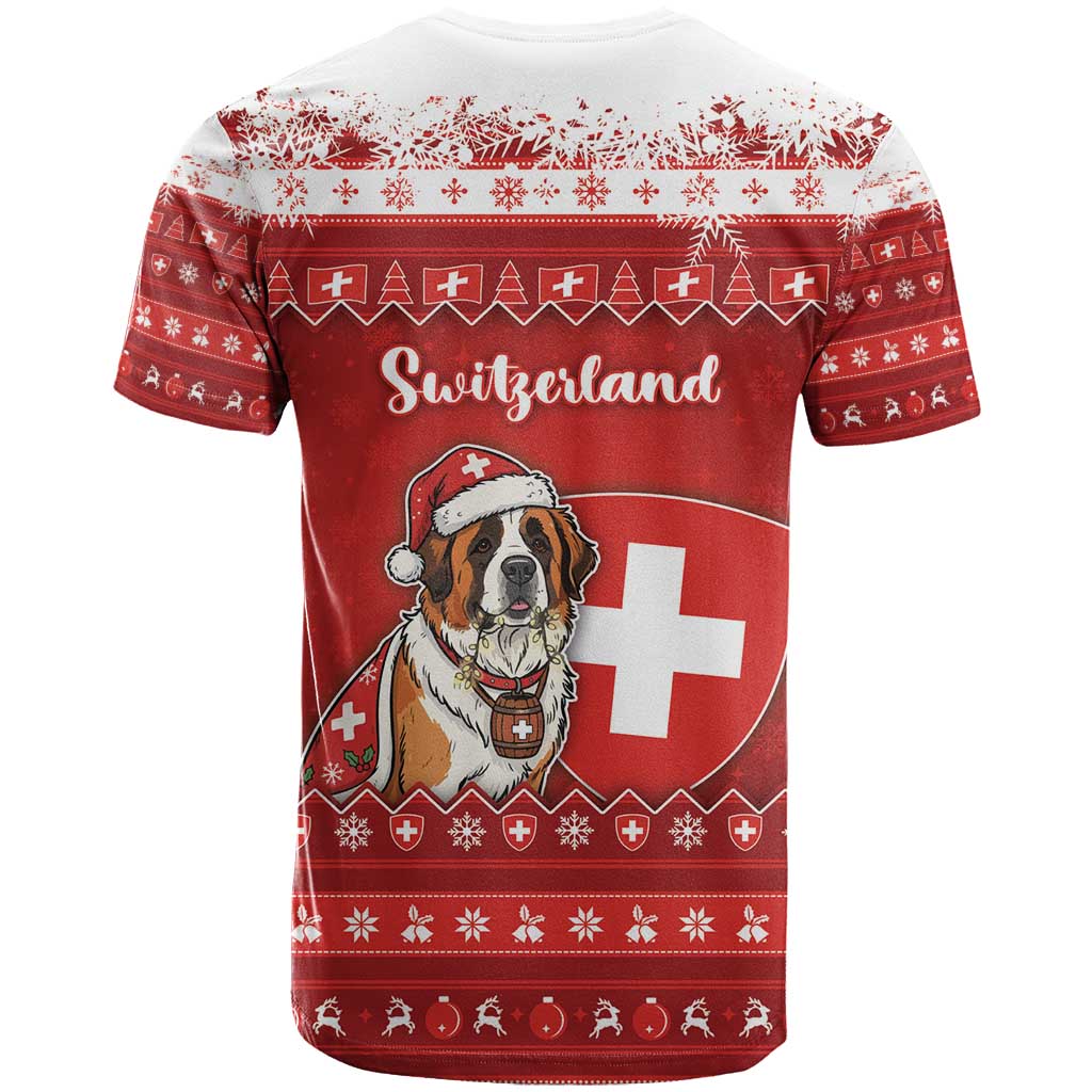 Switzerland Christmas T Shirt Saint Bernard Merry Swissmas - Wonder Print Shop
