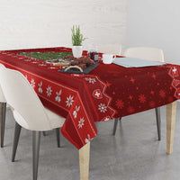Switzerland Christmas Tablecloth Saint Bernard Merry Swissmas - Wonder Print Shop