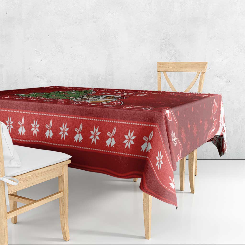 Switzerland Christmas Tablecloth Saint Bernard Merry Swissmas - Wonder Print Shop
