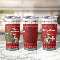 Switzerland Christmas Tumbler Cup Saint Bernard Merry Swissmas - Wonder Print Shop