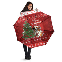 Switzerland Christmas Umbrella Saint Bernard Merry Swissmas - Wonder Print Shop