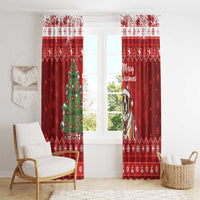 Switzerland Christmas Window Curtain Saint Bernard Merry Swissmas - Wonder Print Shop