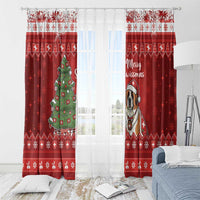 Switzerland Christmas Window Curtain Saint Bernard Merry Swissmas - Wonder Print Shop