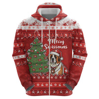 Switzerland Christmas Zip Hoodie Saint Bernard Merry Swissmas - Wonder Print Shop