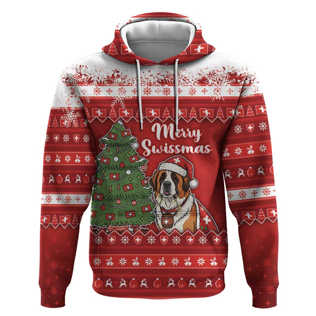 Switzerland Christmas Zip Hoodie Saint Bernard Merry Swissmas - Wonder Print Shop