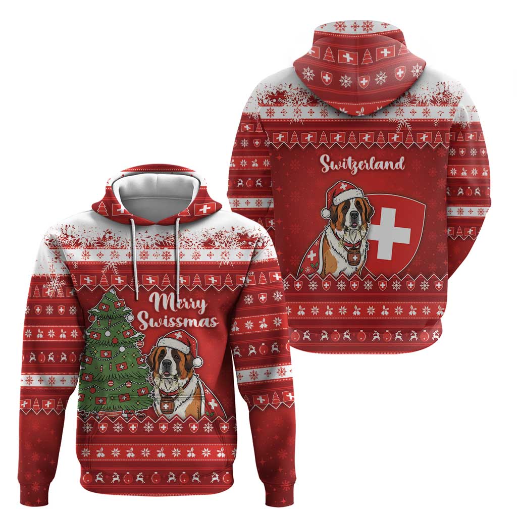 Switzerland Christmas Zip Hoodie Saint Bernard Merry Swissmas - Wonder Print Shop