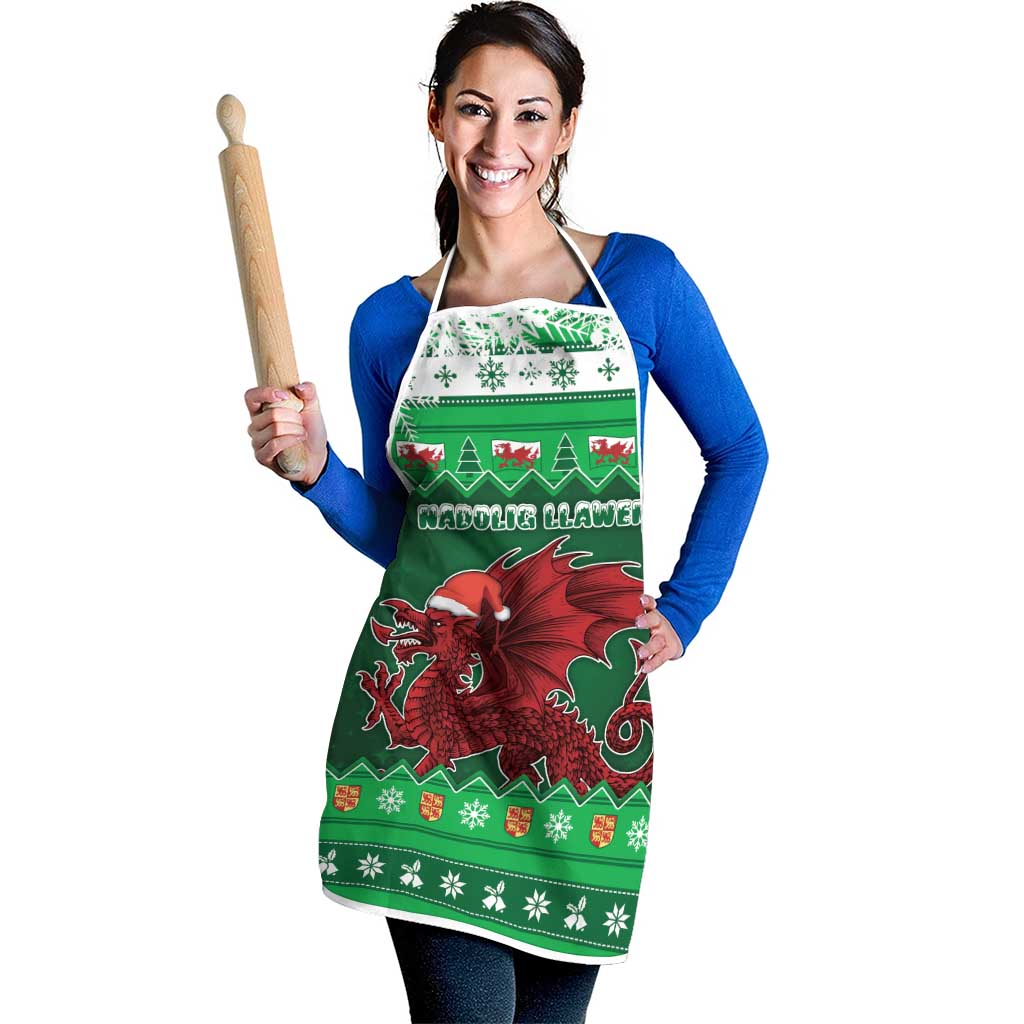 Wales Christmas Apron Cymru Dragon Nadolig Llawen - Wonder Print Shop