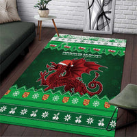 Wales Christmas Area Rug Cymru Dragon Nadolig Llawen - Wonder Print Shop