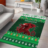 Wales Christmas Area Rug Cymru Dragon Nadolig Llawen - Wonder Print Shop
